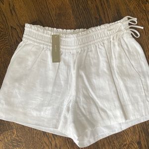 JCrew White Linen Shorts